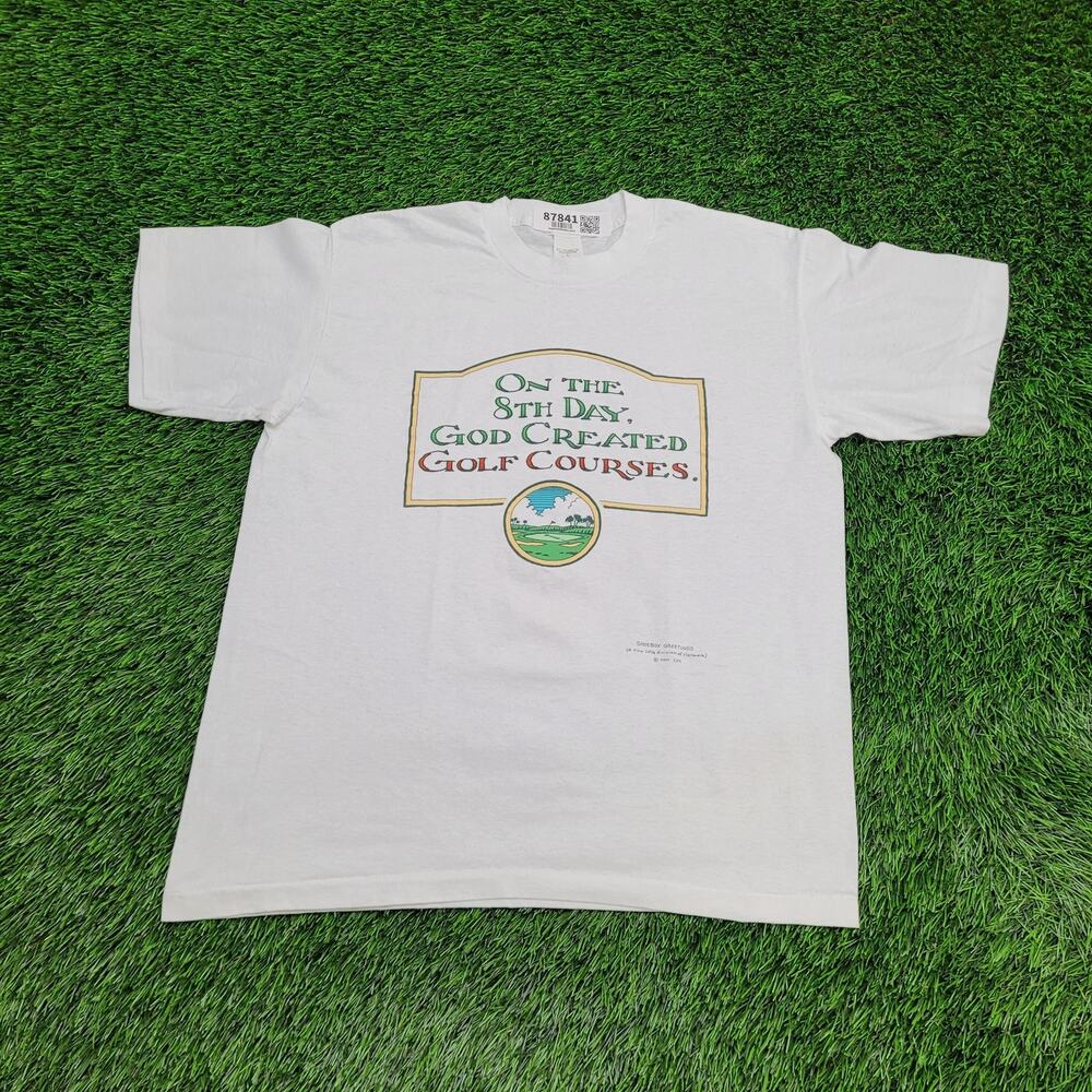 Vintage 90s Funny Golf Shirt M/L 20x24 White Fun-Wear Slogan